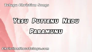 Yesu Puttenu Nedu Paramunu - యేసు పుట్టెను నేడు పరమును 21 1 Yesu Puttenu Nedu Paramunu, Yesu Puttenu Nedu Paramunu song Lyrics,